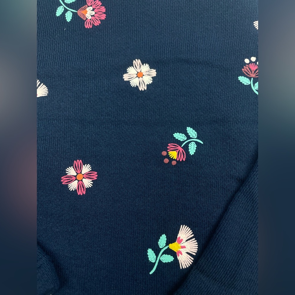 Carter’s Girl Sweatshirt Size 4 Navy Blue Floral - Picture 6 of 8